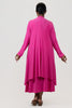 Image of YNot Open Front Hi/Low Duster-Length Cardigan - Azalea Pink