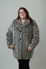 Image of Ellen Tracy Plus Size Chevron Faux Fur Coat - Camel