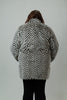 Image of Ellen Tracy Plus Size Chevron Faux Fur Coat - Camel