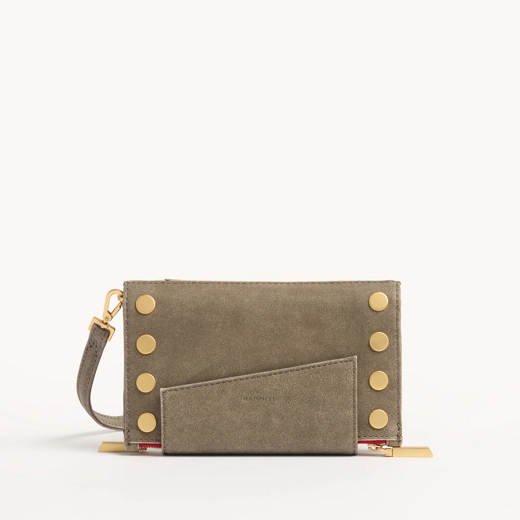 Hammitt Levy Wallet - Pewter/Brushed Gold/Red Zip