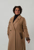 Image of Rafaello Double Breasted Belted Cashmere Blend Coat with Leather Trim - Pastore