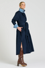 Image of Shirty Amelie Longline Cotton Shirt Dress - French Navy Pincord