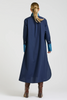 Image of Shirty Pia Longline Cotton Shirt Dress - French Navy/Denim