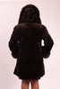 Image of Rippe's Furs Reversible Diamond Sheared Hooded Mink Fur Stroller with Fox Fur Trim - Brown