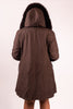 Image of Rippe's Furs Reversible Diamond Sheared Hooded Mink Fur Stroller with Fox Fur Trim - Brown