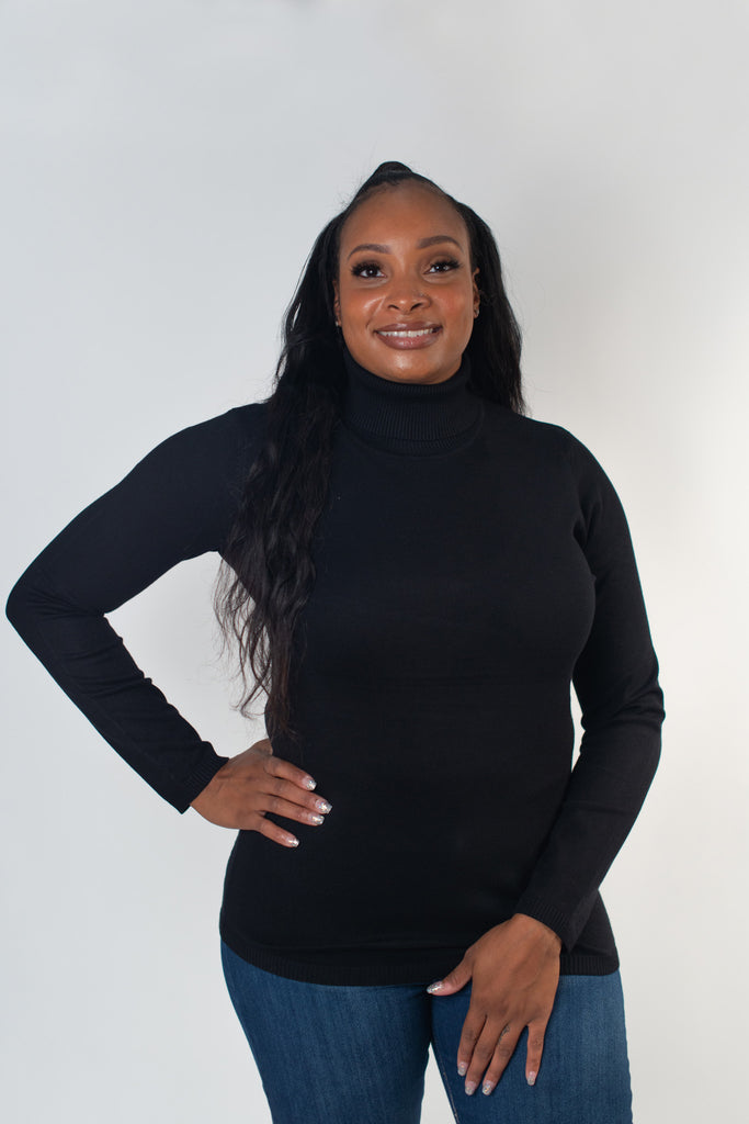 Metric Knits Turtleneck Sweater - Black