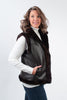 Image of Rippe's Furs 24" Leather Reversible Long Hair Female Mink Fur Vest - Mahogany