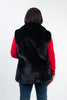 Image of Rippe's Furs 28" Leather Reversible Long Hair Female Mink Fur Vest - Black