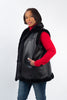 Image of Rippe's Furs 28" Leather Reversible Long Hair Female Mink Fur Vest - Black