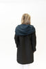 Image of UbU Reversible Button Front Hooded Parisian Raincoat - Navy/Black