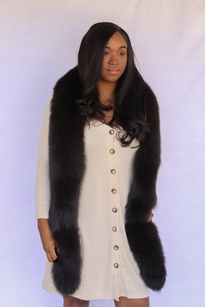 Fox Fur Boa - Brown