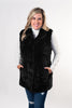 Image of Rippe's Furs Reversible Long Hair Sculpted Mink Fur Vest - Black