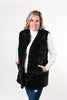 Image of Rippe's Furs Reversible Long Hair Sculpted Mink Fur Vest - Black