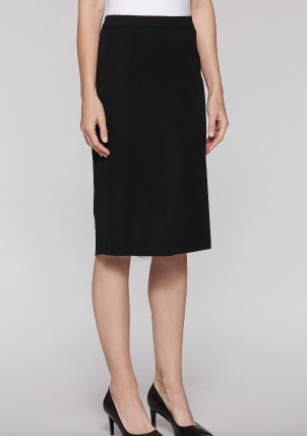 Ming Wang Below the Knee Straight Knit Skirt - Black