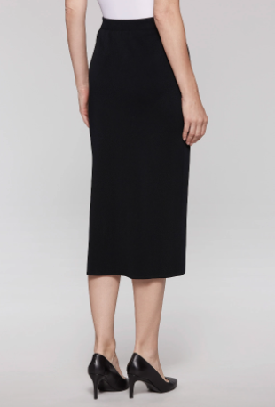 Ming Wang Straight Knit Midi Skirt - Black
