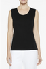 Image of Ming Wang Long Scoop Neck Knit Tank - Black