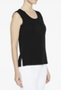 Image of Ming Wang Long Scoop Neck Knit Tank - Black