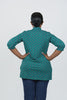 Image of Lulu-B Geometric Print Button V-Neck Tunic - Green/Navy