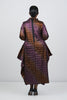 Image of IC Collection 3/4 Sleeve Mock Neck Swing Dress - Orange/Fuchsia