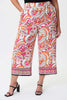 Image of Joseph Ribkoff Retro Print Woven Culotte - Vanilla/Multicolor