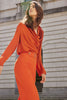 Image of Joseph Ribkoff Drape Neck Satin Blouse - Tandoori