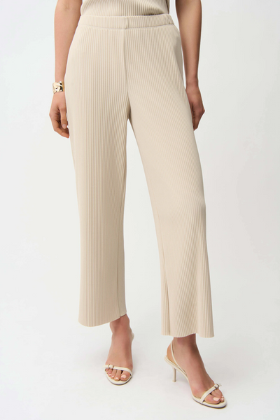 Joseph Ribkoff Pleated Scuba Crepe Wide Leg Pull On Pant - Moonstone