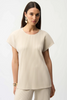 Image of Joseph Ribkoff Pleated Scuba Crepe Boxy Top - Moonstone