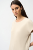 Image of Joseph Ribkoff Pleated Scuba Crepe Boxy Top - Moonstone