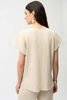 Image of Joseph Ribkoff Pleated Scuba Crepe Boxy Top - Moonstone