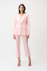 Image of Joseph Ribkoff Silky Knit Fitted Blazer With Statement Button - Petal Pink