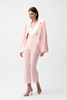 Image of Joseph Ribkoff Silky Knit Crop Pull On Pant With Statement Gold Buttons - Petal Pink