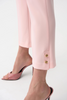 Image of Joseph Ribkoff Silky Knit Crop Pull On Pant With Statement Gold Buttons - Petal Pink