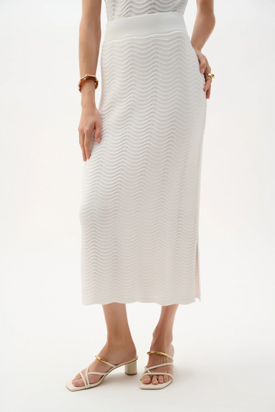Joseph Ribkoff Textured Knit Pencil Skirt - Vanilla