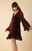 Image of Hale Bob Salome Silk Floral Velvet Burnout Dress - Pink