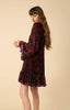 Image of Hale Bob Salome Silk Floral Velvet Burnout Dress - Pink