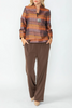 Image of IC Collection One Button Jacquard Swing Jacket - Orange