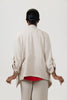 Image of Steven Guy Open Front Airflow Drape Jacket - Linen