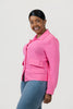 Image of Steven Guy Long Sleeve Button Front Flap Pocket Airflow Shirt Jacket - Strawberry Pink
