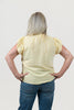Image of Steven Guy Ruffled Cap Sleeve Tie-Front Gingham Top - Yellow/White