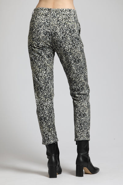 APNY Apparel Animal Print Jean - Black/Gray