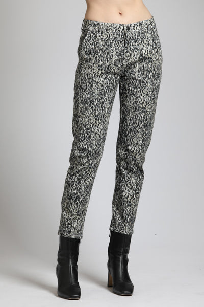 APNY Apparel Animal Print Jean - Black/Gray