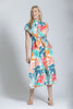Image of APNY Apparel Short Sleeve Tie Front Floral Print Dress - White/Multicolor