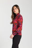 Image of APNY Apparel Floral Print Long Sleeve Button Detail Mock Neck Top - Multicolor