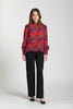 Image of APNY Apparel Floral Print Long Sleeve Button Detail Mock Neck Top - Multicolor