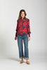 Image of APNY Apparel Floral Print Long Sleeve Button Detail Mock Neck Top - Multicolor
