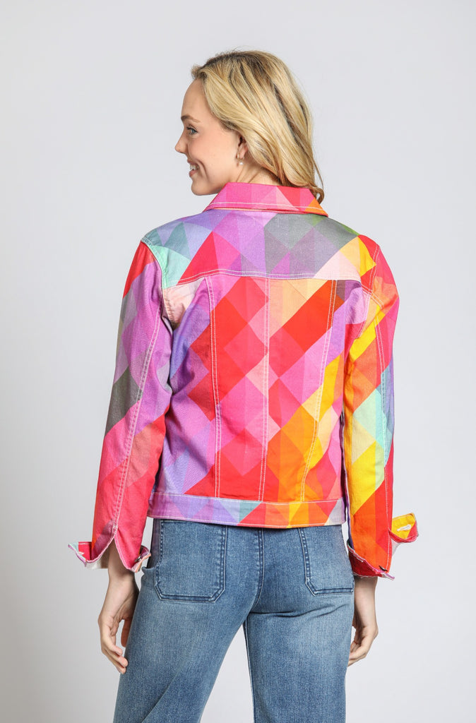 APNY Apparel Prism Print Jean Jacket - Multicolor