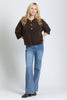Image of APNY Apparel Eyelash Knit Pocket Polo Sweater - Chocolate Brown