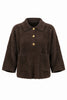 Image of APNY Apparel Eyelash Knit Pocket Polo Sweater - Chocolate Brown