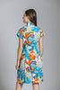Image of APNY Apparel Short Sleeve Tie Front Abstract Floral Print Dress - Multicolor