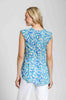 Image of APNY Apparel Floral Branch Print Cap Sleeve Top - Blue/Multicolor